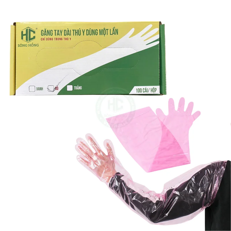 Găng tay dài thú y dùng một lần